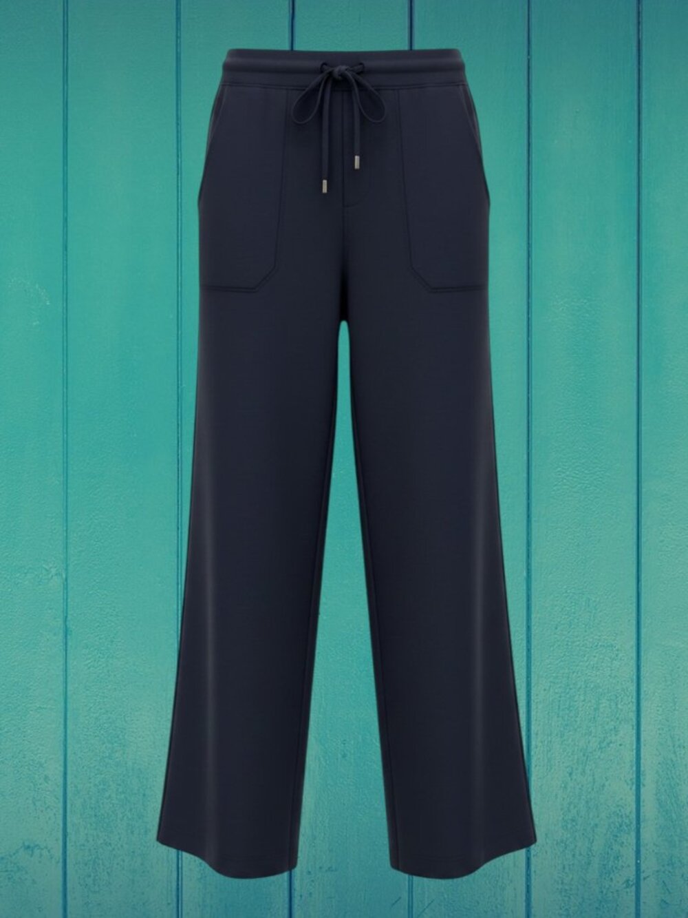 Democracy BP25632Q8E Navy Wide Leg Rayon Blend Lounge Pants Petite Small PS